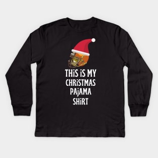 This Is My Christmas Pajama Shirt Football Helmet Christmas Kids Long Sleeve T-Shirt